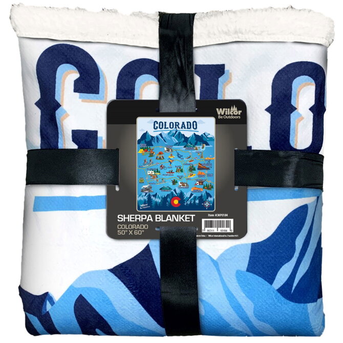 BLANKET-CO MAP BLUE/WHT 50X60