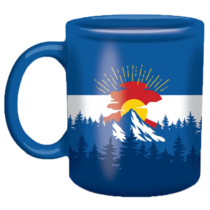 Mug-Colorado Flag/Sun/Mountain Blue 21oz