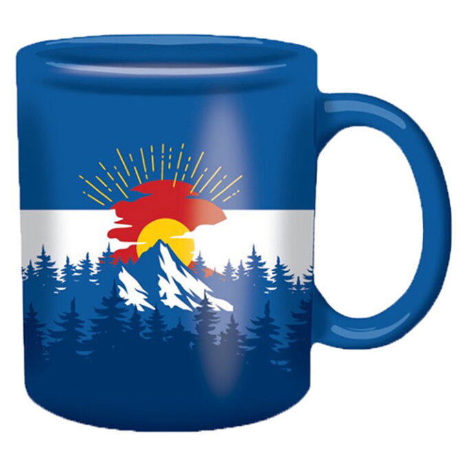 Mug-Colorado Flag/Sun/Mountain Blue 21oz