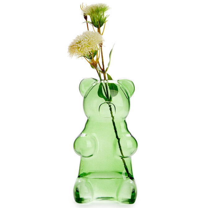 BALVI Vase-Yumm Bear Green Glass