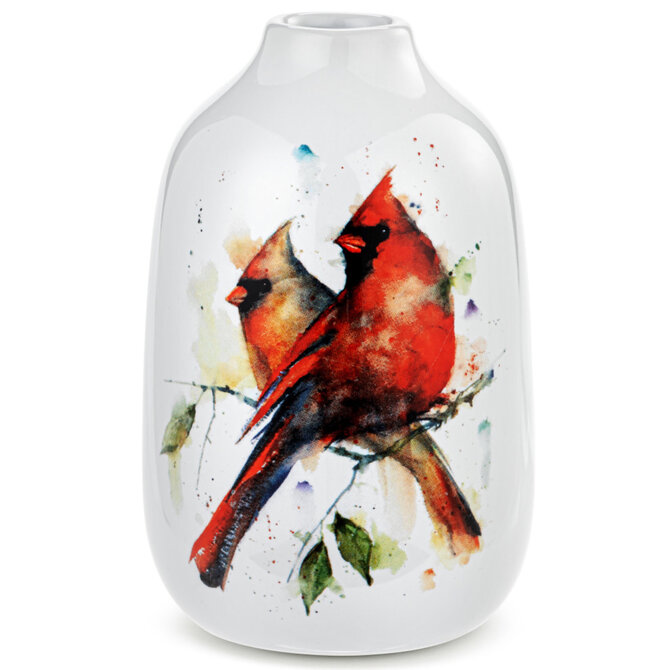 Demdaco/misc Product VASE-CARDINAL PAIR DC