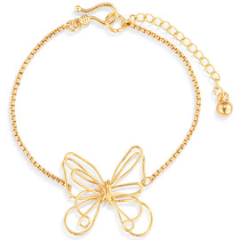 Demdaco/misc Product Bracelet-Butterfly Charm Open Gold 6.5"