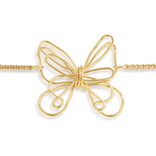 Demdaco/misc Product Bracelet-Butterfly Charm Open Gold 6.5"