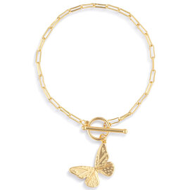 Demdaco/misc Product Bracelet-Butterfly Toggle Gold 6.5"