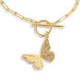 Demdaco/misc Product Bracelet-Butterfly Toggle Gold 6.5"