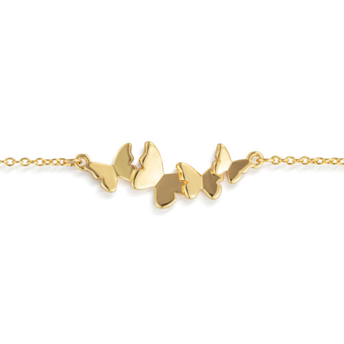 Demdaco/misc Product Bracelet-Butterfly Cluster Gold 6.5"