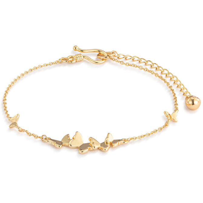 Demdaco/misc Product Bracelet-Butterfly Cluster Gold 6.5"