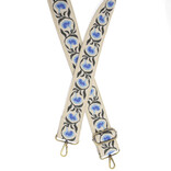 GUITAR STRAP-2" WHITE TRUMPET FLOWER