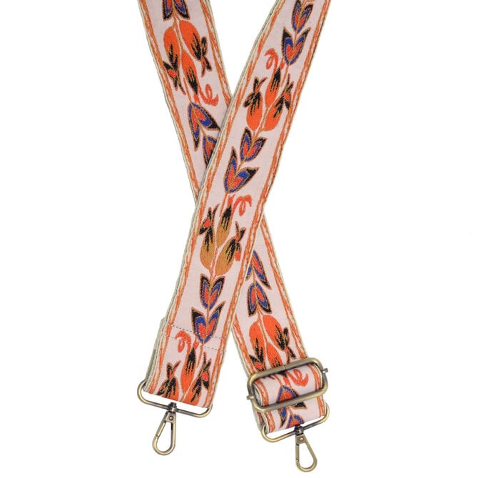 GUITAR  STRAP-2" WHITE BELLFLOWER