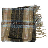 SCARF-COFFEE COZY MADRAS FRINGE