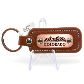 Monterey Keychain-Colorado Mountain Leather/Metal