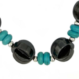 BARRY OWEN JEWELRY Necklace-Turquoise/Hematite Round