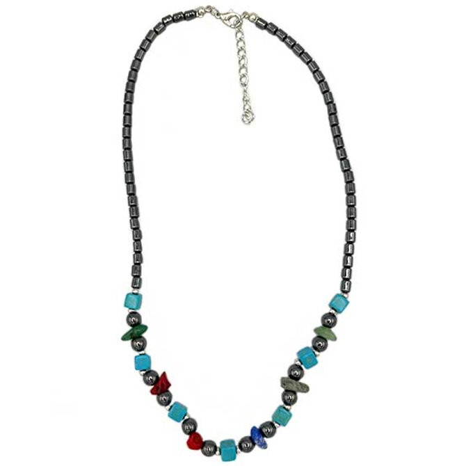 BARRY OWEN JEWELRY N-TQ/HEMATITE SQ/RND