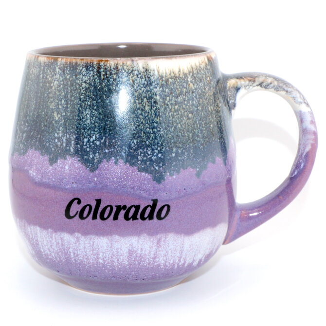 American Gift Corp BOWL/MUG-Drip Glaze Stripe Colorado 18OZ ASST