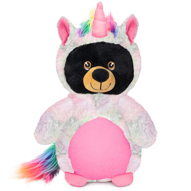 WISH PETS BLK BEAR-UNICORN COSTUME 8"