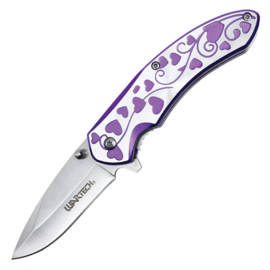 PAWNEE BILL'S KNIFE-PURPLE HEARTS HNDL 7"