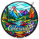 Monterey Suncatcher-Columbine/Mountain Scene Colorado