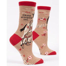 Blue Q SOCKS-I HATE EVERYONE TOO CREW