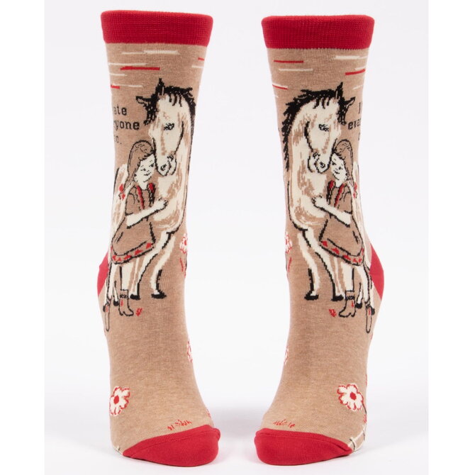 Blue Q SOCKS-I HATE EVERYONE TOO CREW