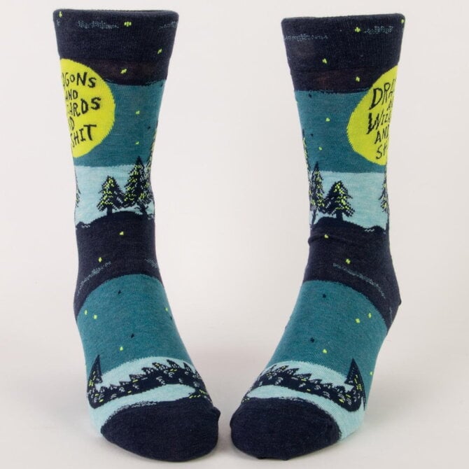 Blue Q M SOCKS-DRAGON/WIZARDS & SHIT MENS