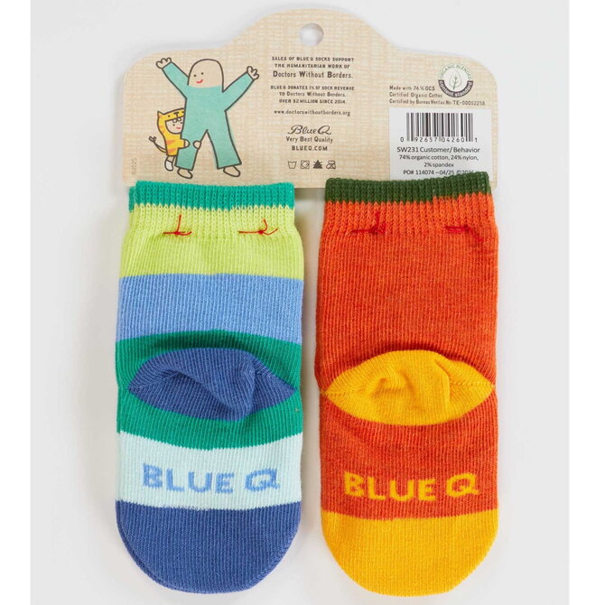 Blue Q SOCKS-BABY CUSTOMER/MY BEST BEHAVOIR