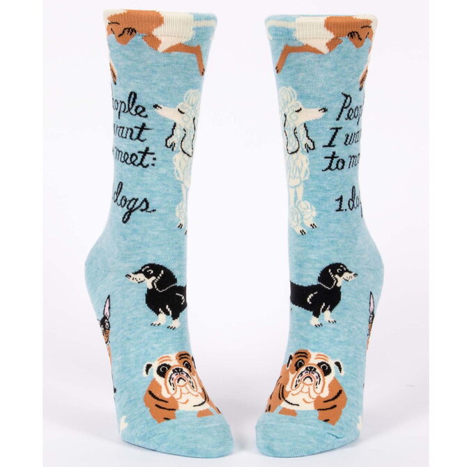Blue Q SOCKS-PEOPLE TO MEET/DOG CREW
