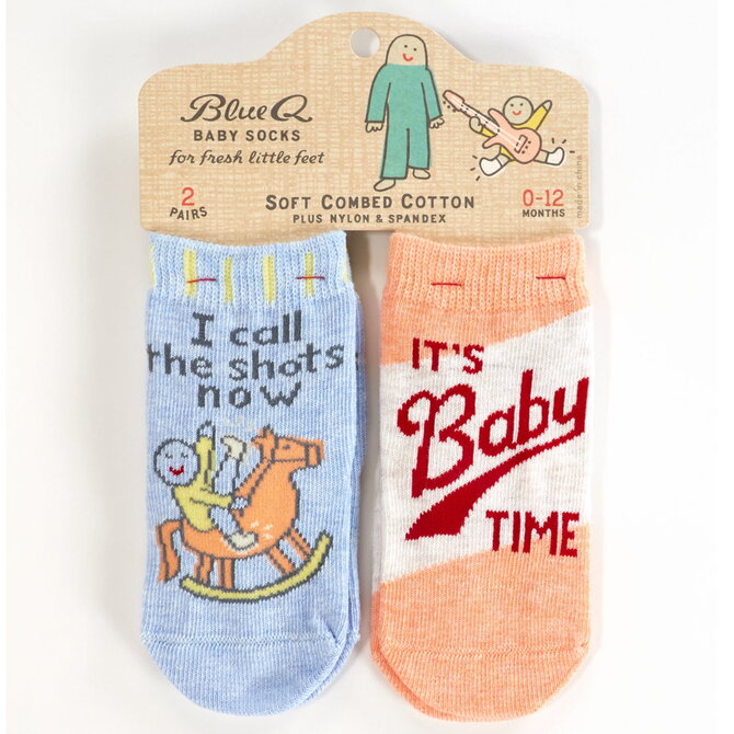 Blue Q SOCKS-BABY CALL SHOTS/BABY TIME