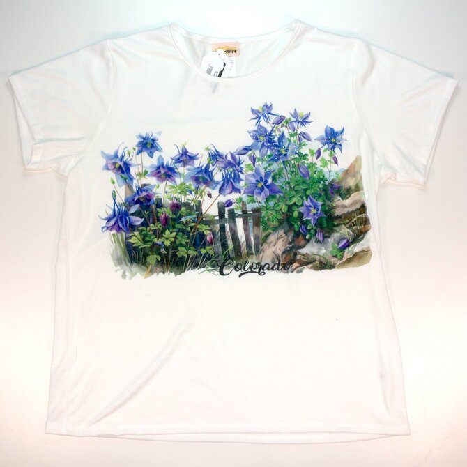 SUNSHIRT Tee - Garden of Blue Flowers
