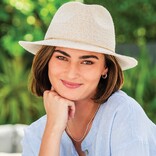 WALLAROO HAT COMPANY HAT-RIO/WHT BEIGE