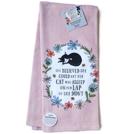 Kay Dee Designs Tea Towel-Cat on Lap Pink