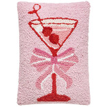 Peking Handicraft PILLOW-CHERRY MARTINI W/ BOW PINK 8X12
