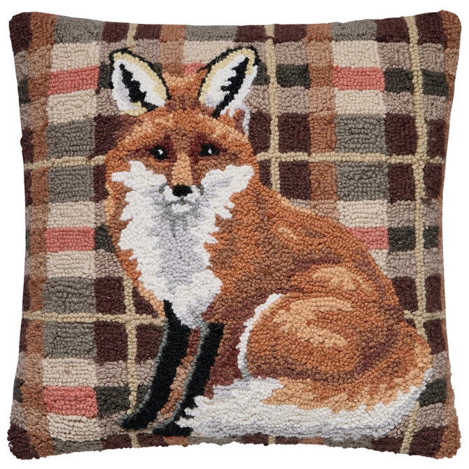 Peking Handicraft PILLOW-FOX TARTAN 18X18
