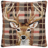 Peking Handicraft PILLOW-DEER TARTAN 18X18
