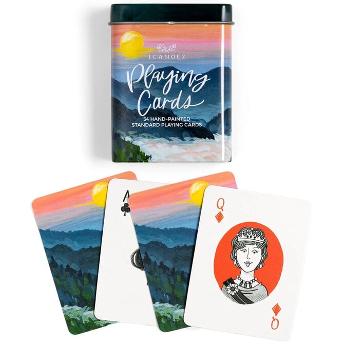 1 CANOE 2 DECK-TRAVEL TIN PLAYING CARDS