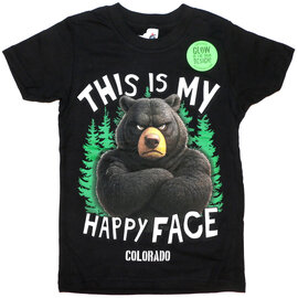 Jk 2 Apparel CHILDRENS TEE- HAPPY FACE BLACK BEAR