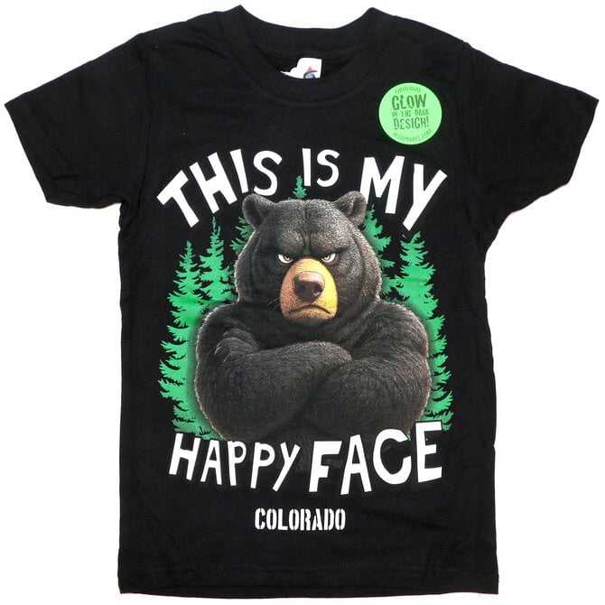 Jk 2 Apparel KK003 HAPPY FACE BLACK BEAR