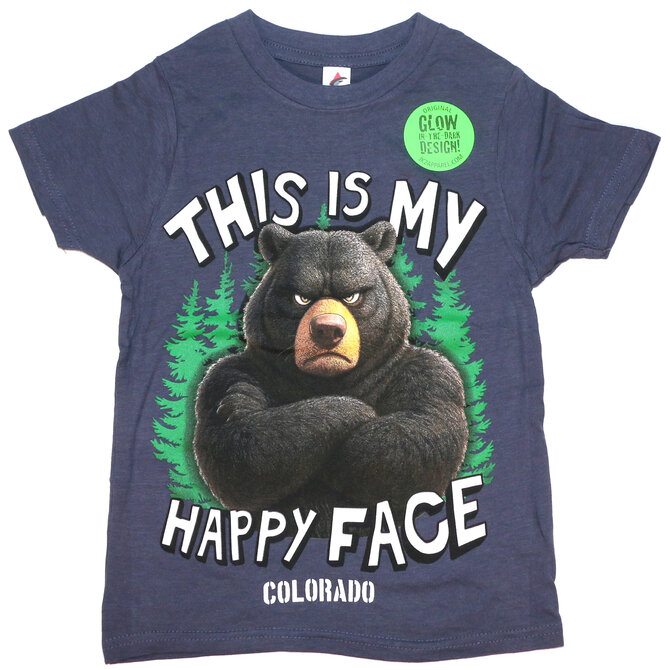 Jk 2 Apparel KK003 HAPPY FACE BLACK BEAR
