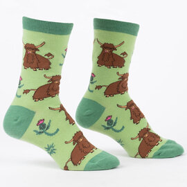 Sock It To Me CREW-HARDY HIGHLAND COW WMNS