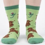 Sock It To Me CREW-HARDY HIGHLAND COW WMNS