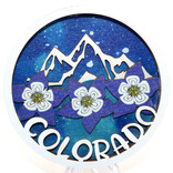 WILUSZ WAY MAGNET-COLUMBINES/MOUNTAINS