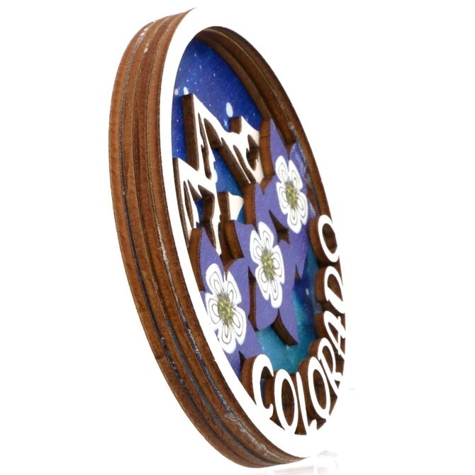 WILUSZ WAY MAGNET-COLUMBINES/MOUNTAINS