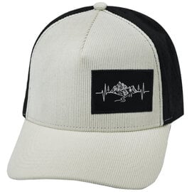 HEARTBEAT BRAND CAP-CRM/BLK CORDUROY MTNHB LASER MESH