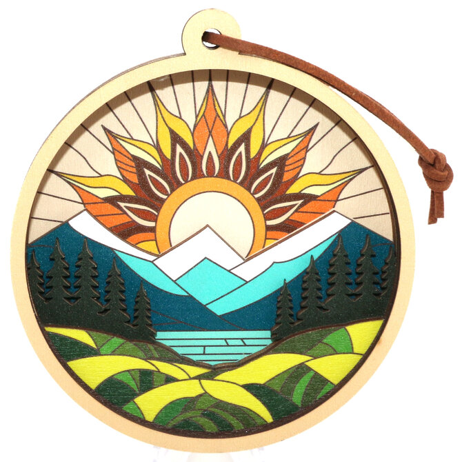 WILUSZ WAY ORNAMENT-MAJESTIC SUN MNTS/TREES