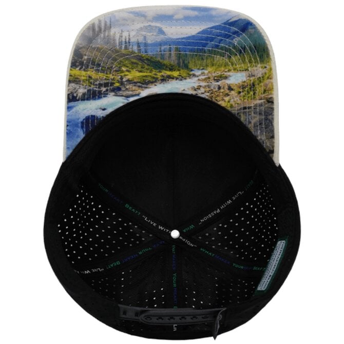 HEARTBEAT BRAND CAP-CRM/BLK CORDUROY MTNHB LASER MESH