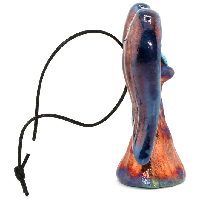 Raku Pottery Works Ornament-Angel w/ Gemstone Assorted 3"