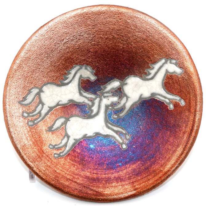 Raku Pottery Works PLATE-SM HORSE