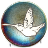 Raku Pottery Works Plate-Small Hummingbird