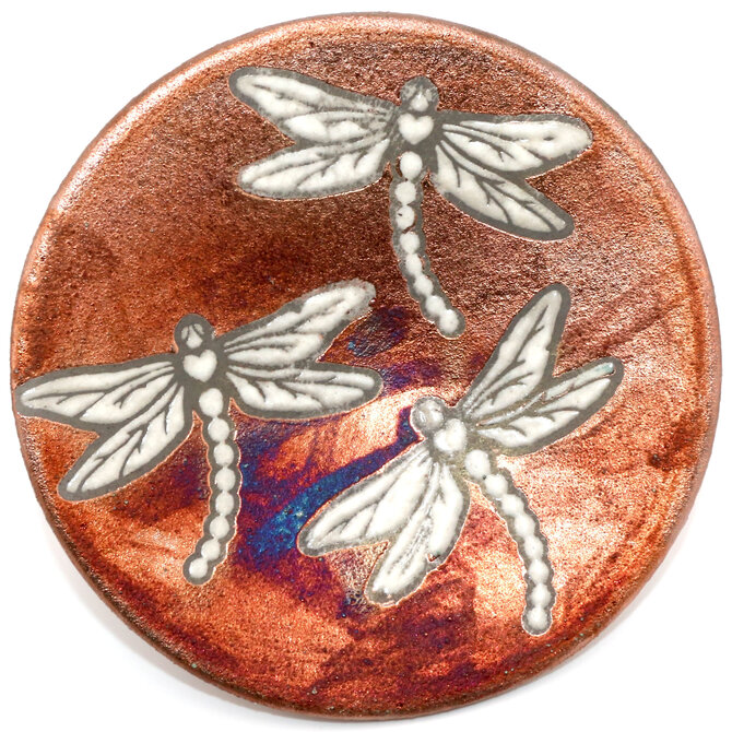 Raku Pottery Works Plate-Small Dragonfly