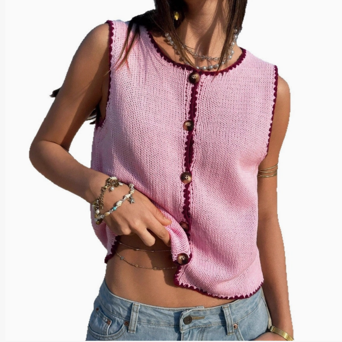 Lovesoft Vest-Y2K Trim Knit