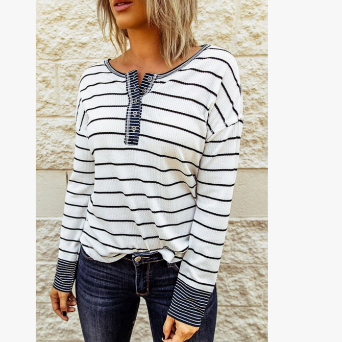 Lovesoft Top-Waffle Knit Colorblock